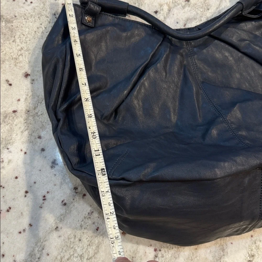 R+J Black Hobo Vegan Leather Women's Bag